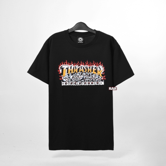 THRASHER KRAK SKULLS T-SHIRT - BLACK