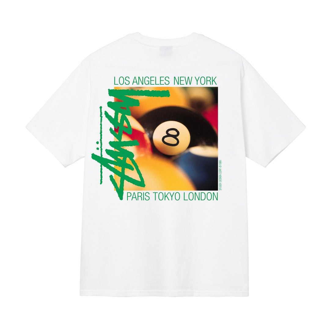 STUSSY BILLIARDS TSHIRT - WHITE