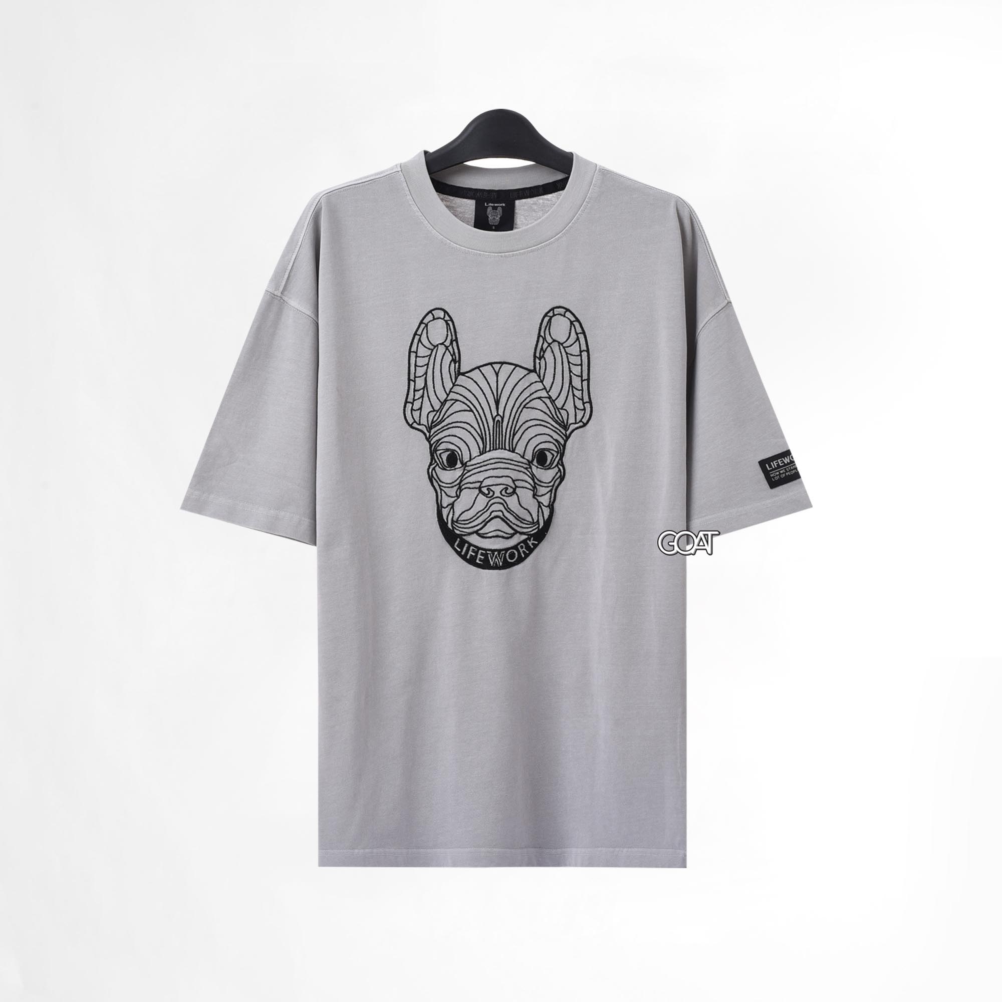 LIFEWORK PIGMENTED EMBROIDERED T-SHIRT - GREY