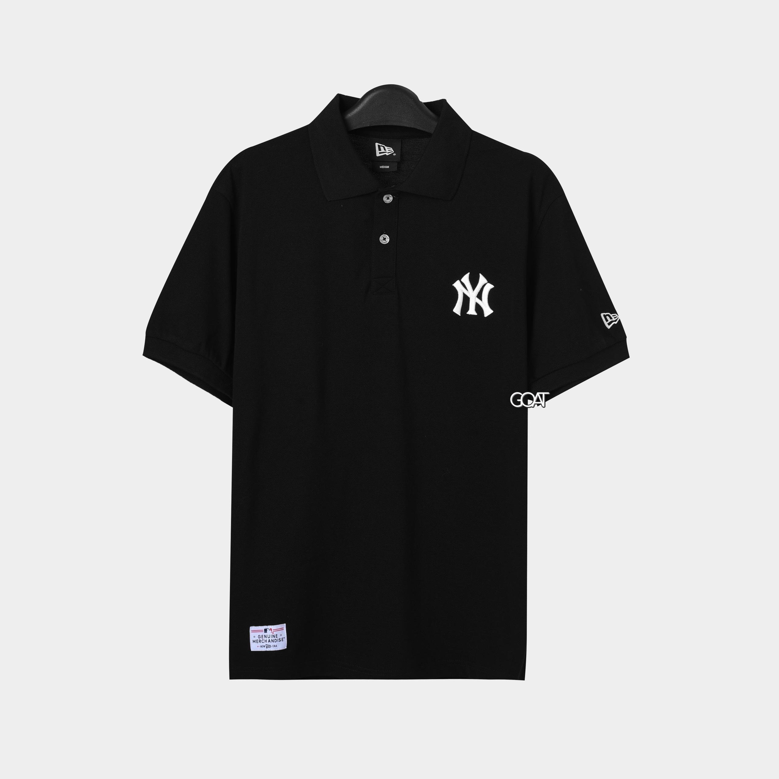 NEW ERA COLOR RIB POLO TSHIRT - BLACK