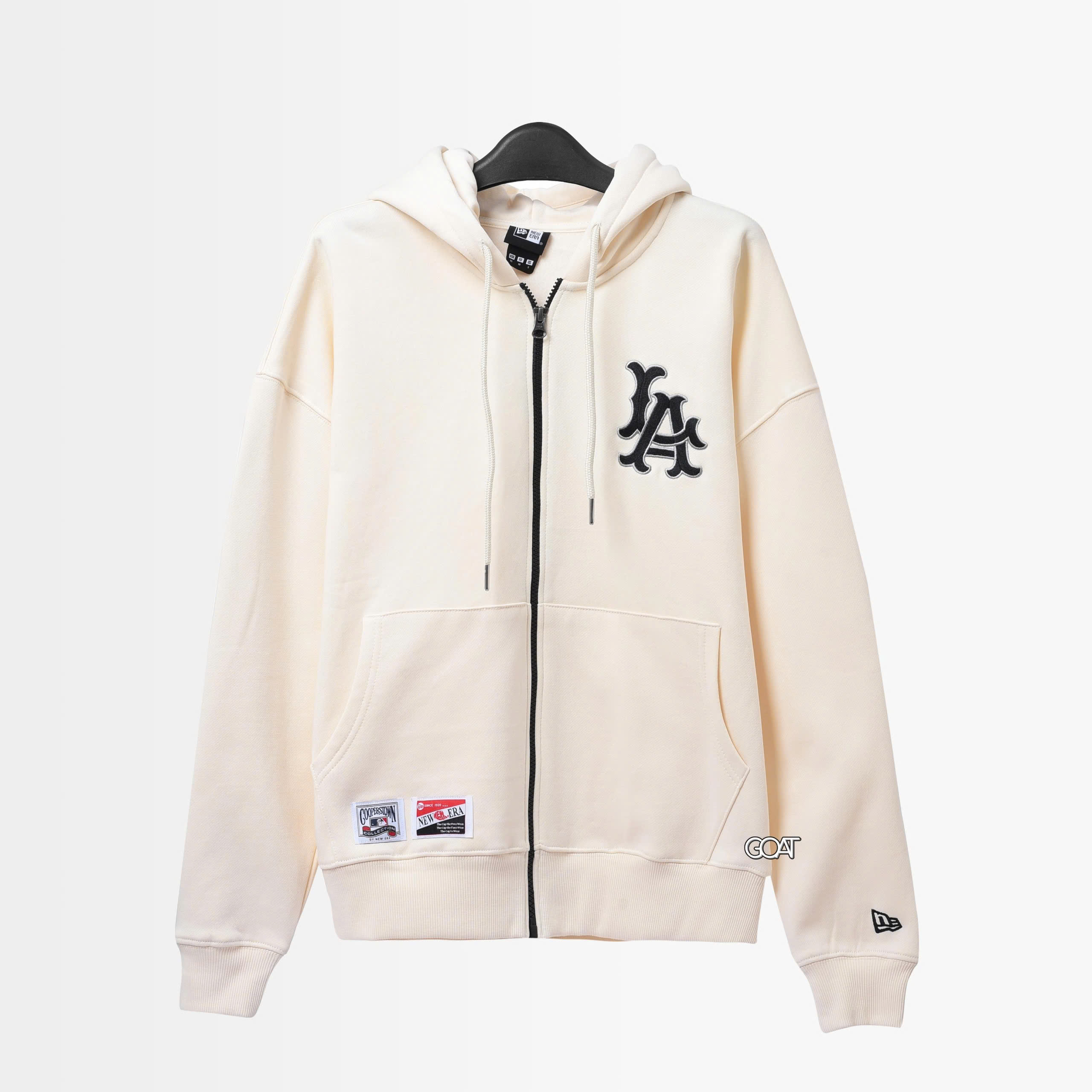 NEW ERA LOS ANGELES LOGO ZIP HOODIE - IVORY