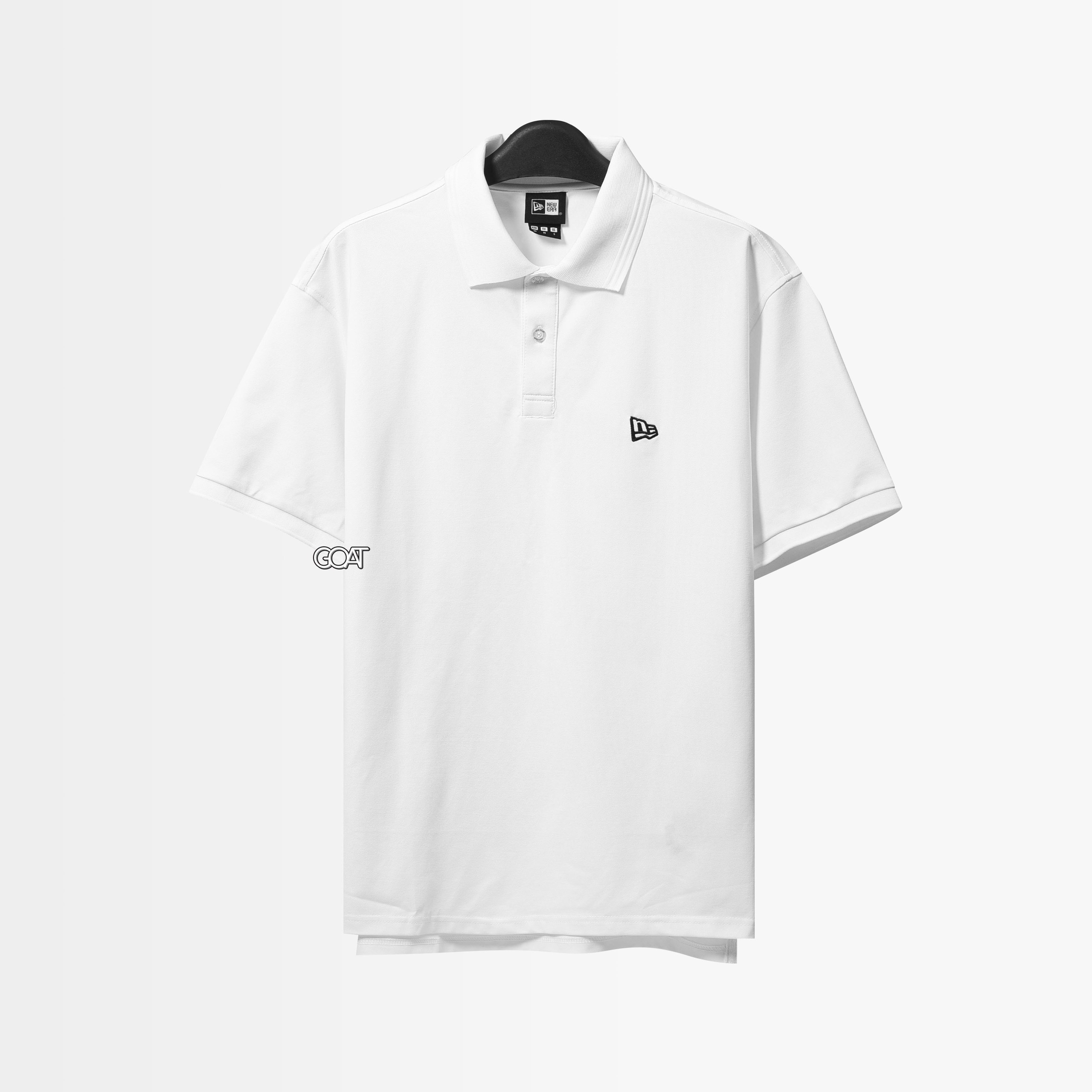 NEW ERA FLAG PIQUE POLO SHIRT - WHITE THE GOAT AUTHENTIC