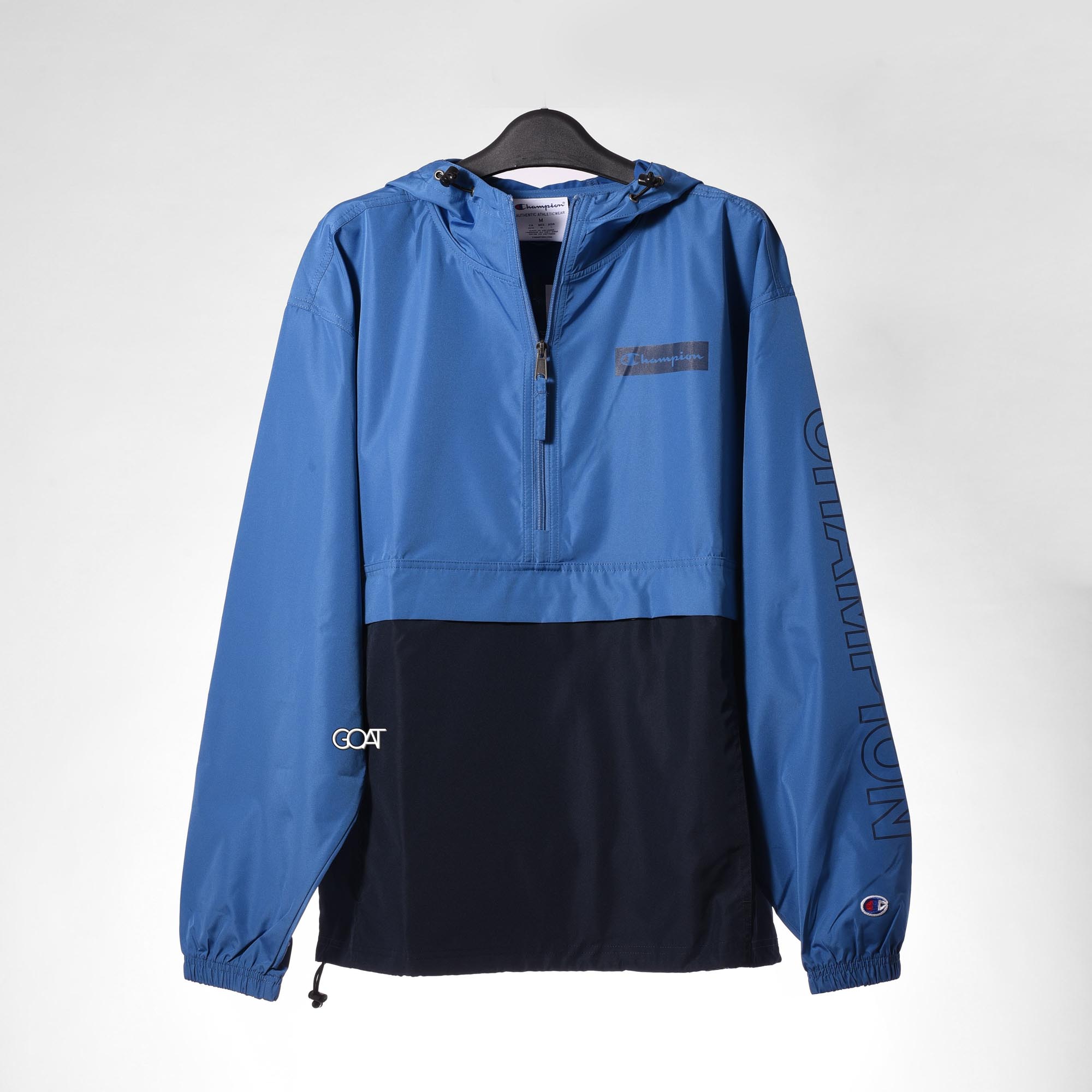 CHAMPION STADIUM PACKBLE JACKET SCRIPT LOGO - BLUE/NAVY