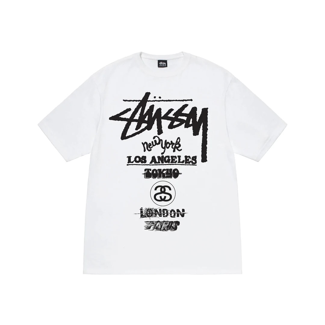STUSSY TOUR TSHIRT - WHITE