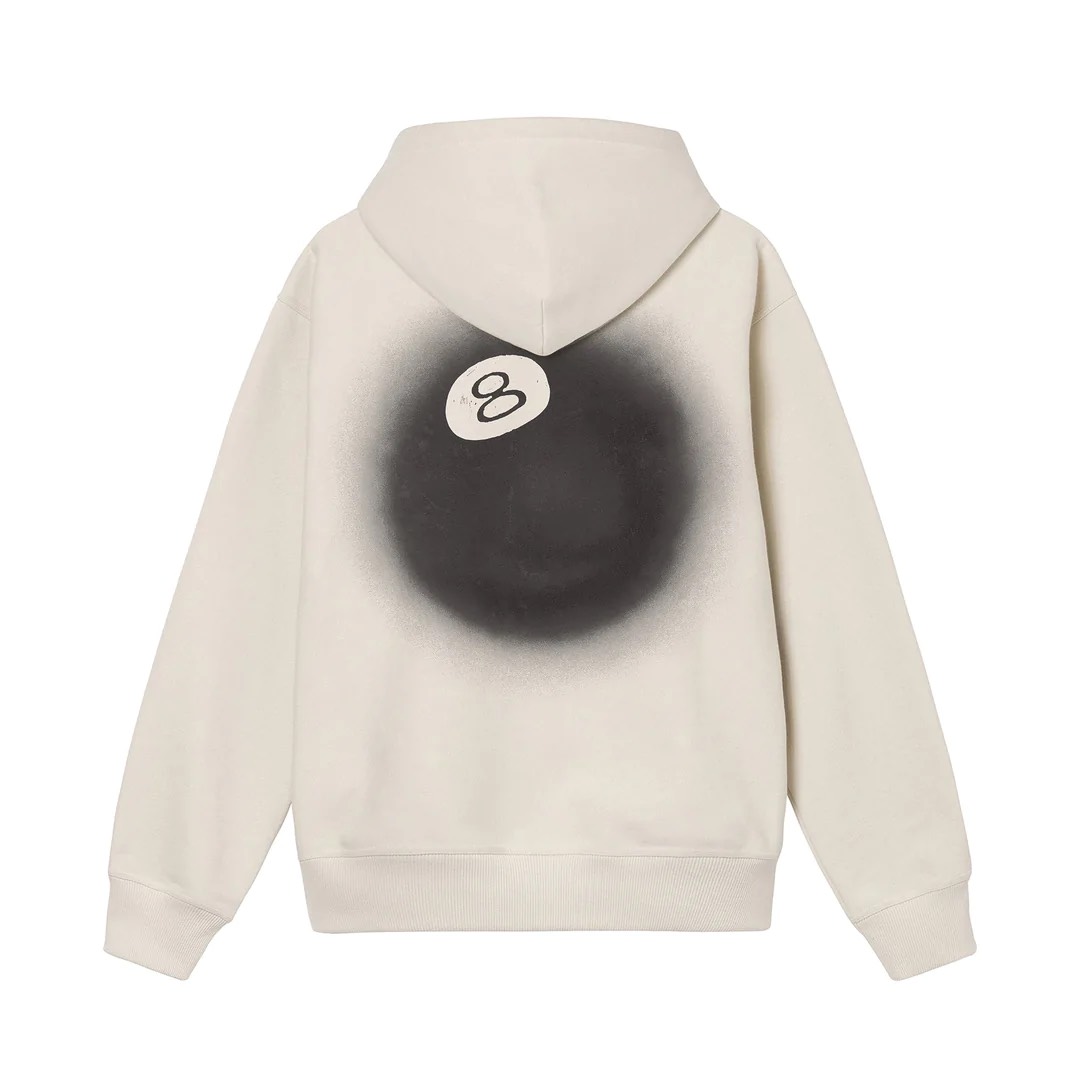 STUSSY 8 BALL FADE HOODIE - PUTTY
