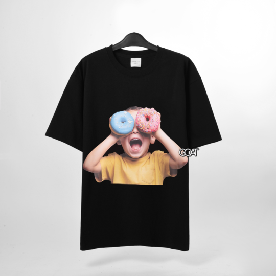 ADLV Baby Face Short Sleeve Donut 5 Tshirt - Black