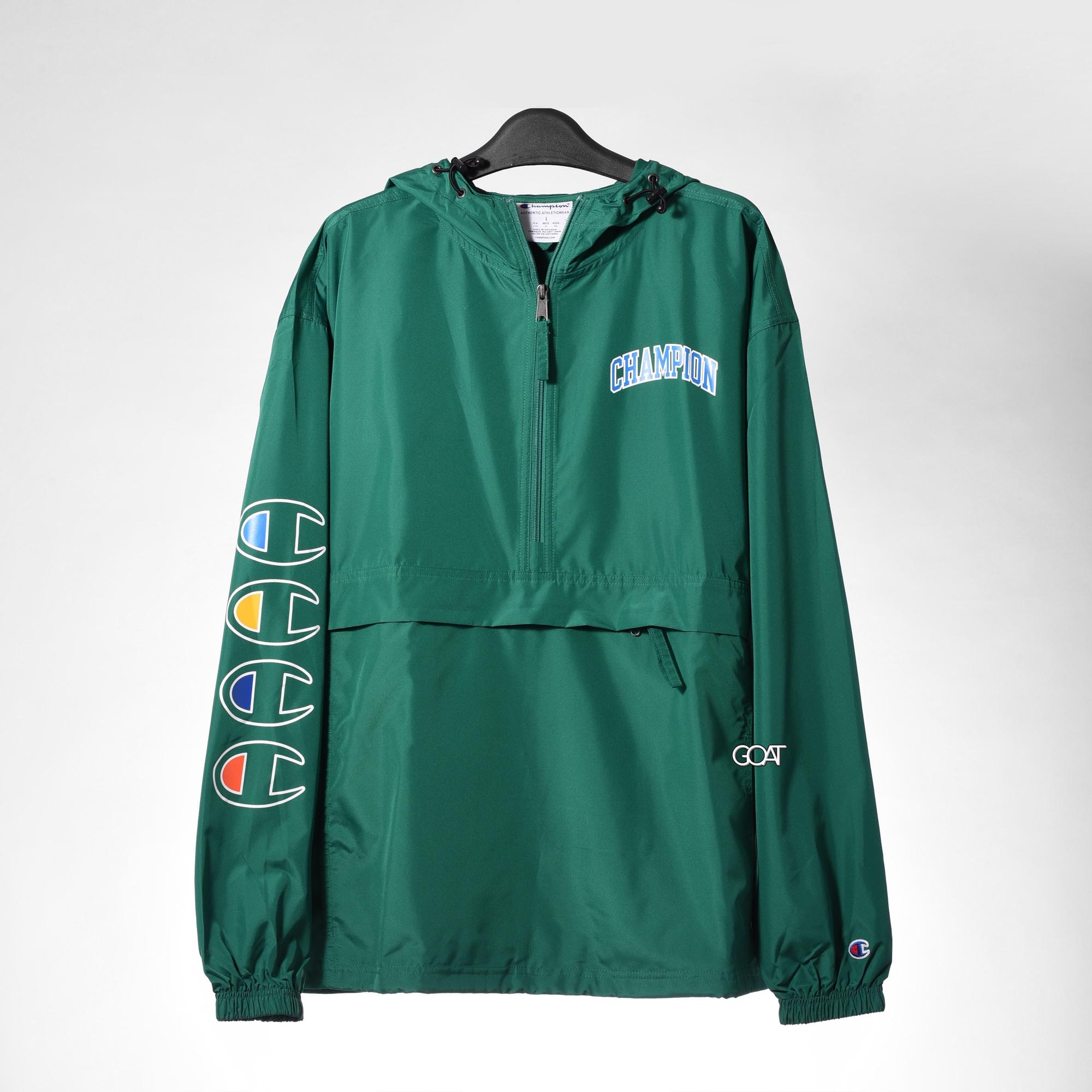 CHAMPION PACKABLE JACKET C LOGO - GREEN