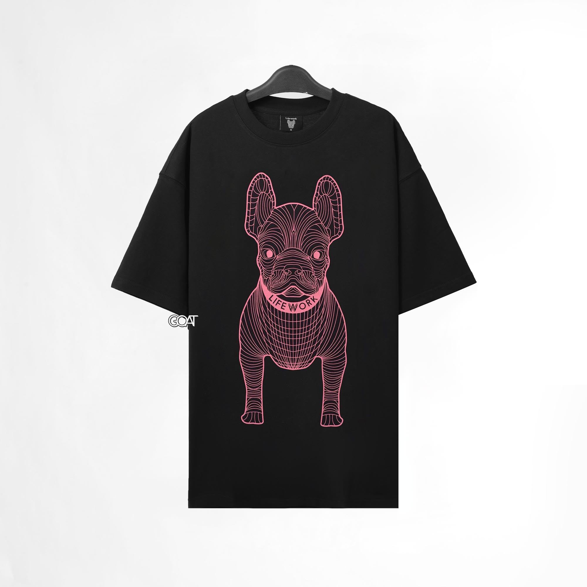 LIFEWORK BIG LADOG T-SHIRT - BLACK/PINK