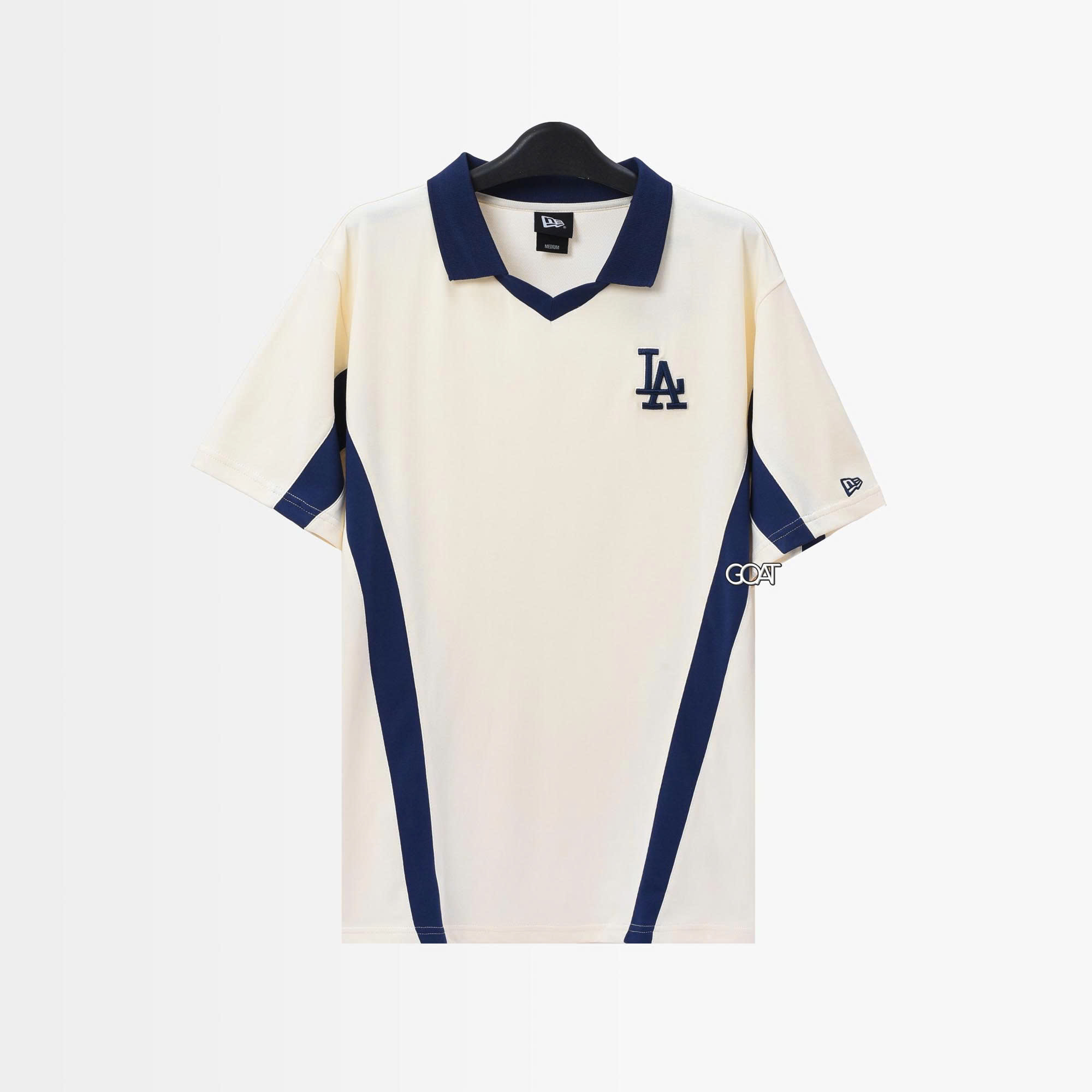 NEW ERA ESSENTIAL LA POLO SHIRT - IVORY/NAVY