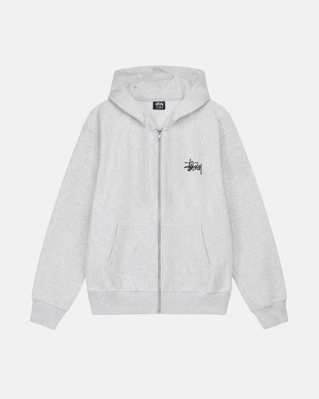 STUSSY BASIC ZIP HOODIE - GREY