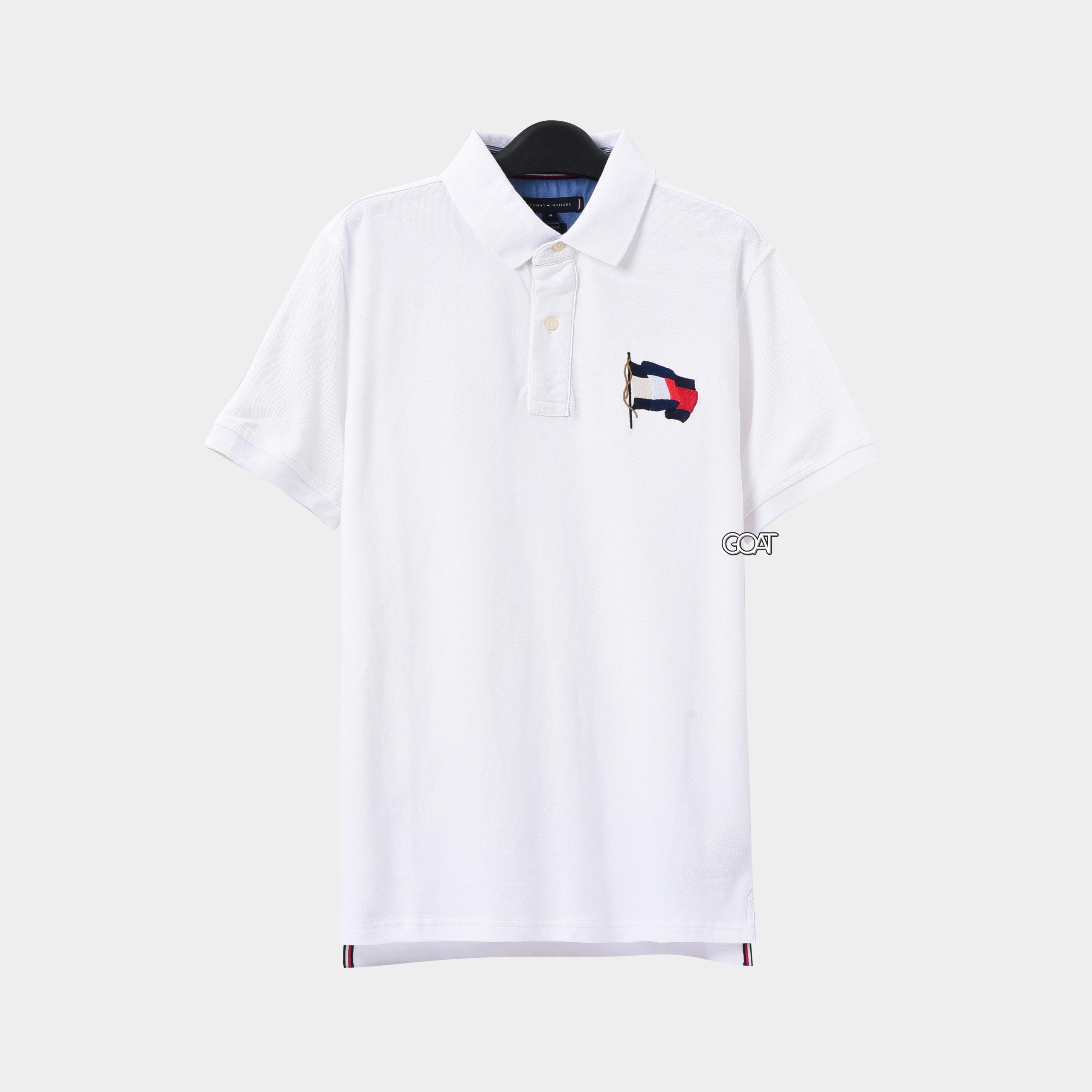 TOMMY HILFIGER WAVY FALG POLO SHIRT - WHITE