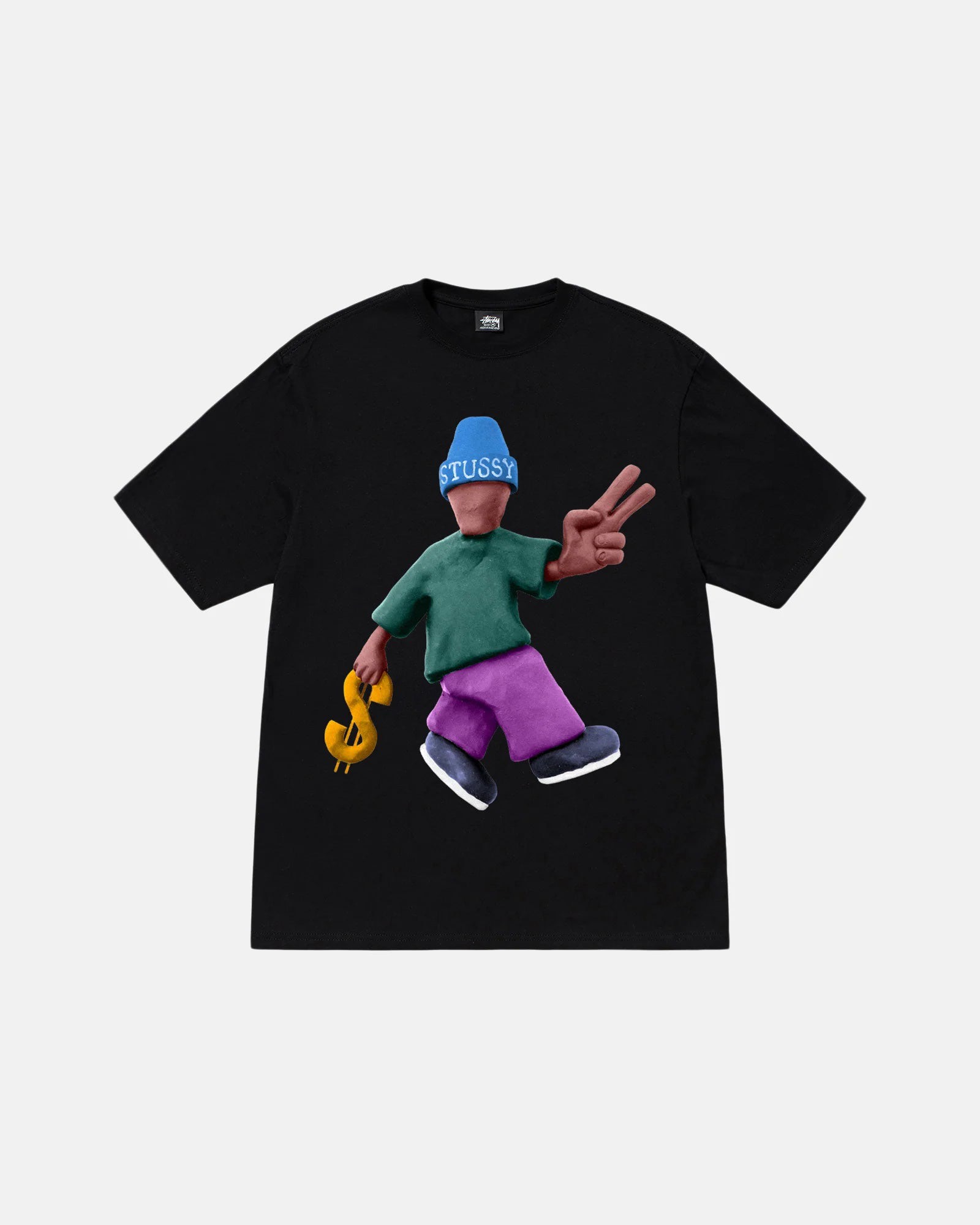 STUSSY PEACE & PROSPERITY TSHIRT - BLACK