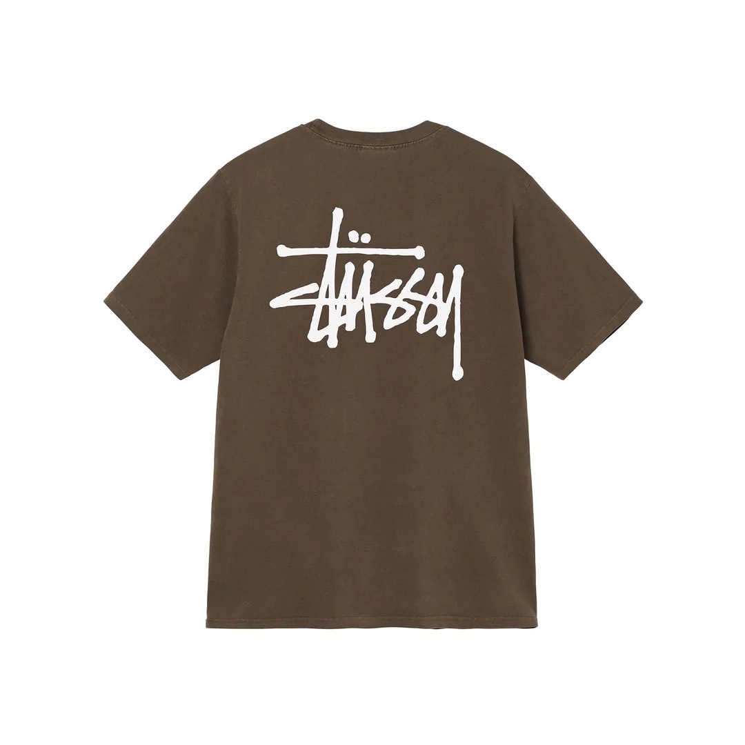 STUSSY BASIC TSHIRT - COFFEE