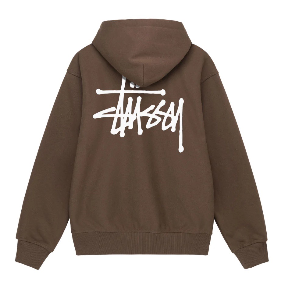 STUSSY BASIC HOODIE - COFFEE
