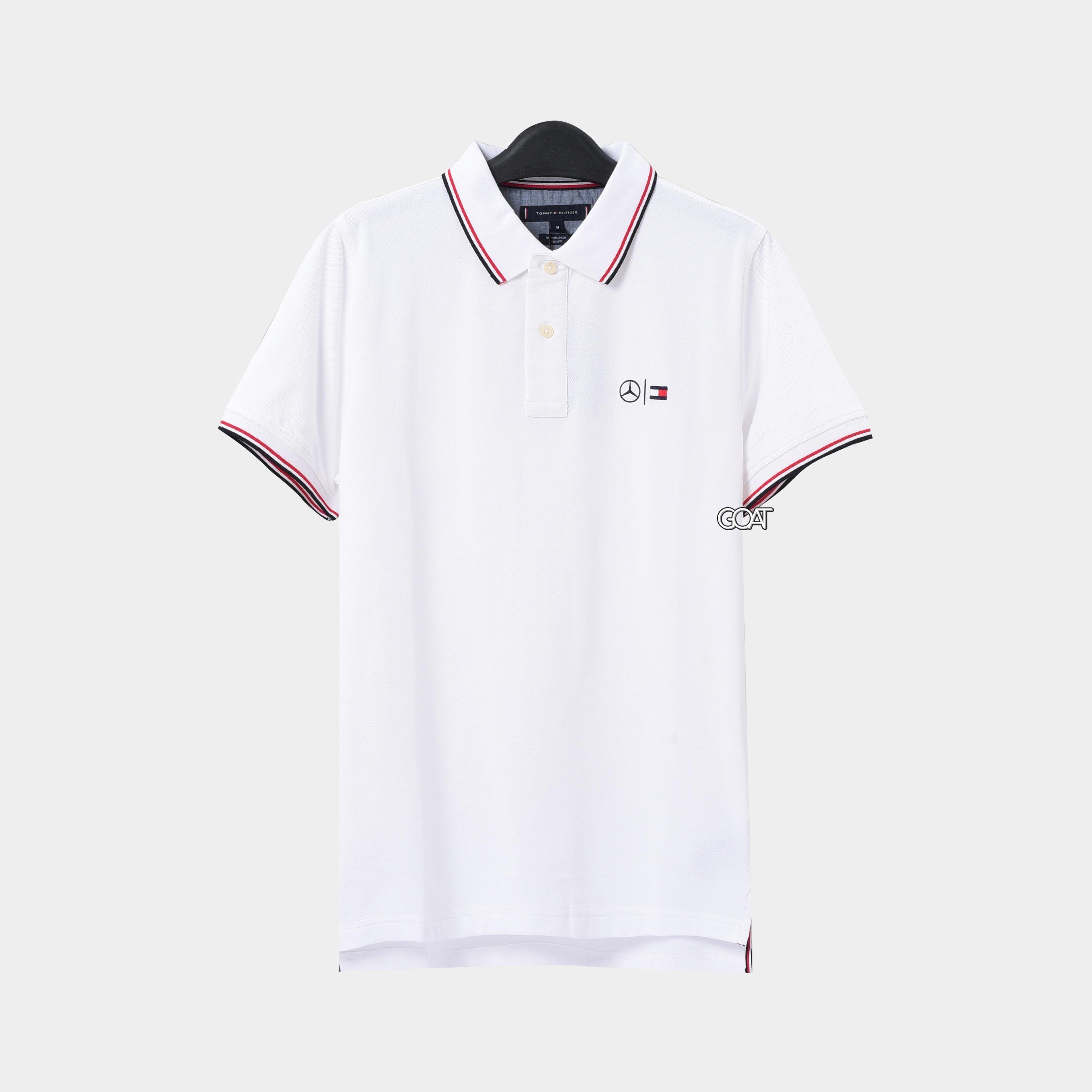 TOMMY HILFIGER MERCEDES LOGO POLO SHIRT - WHITE
