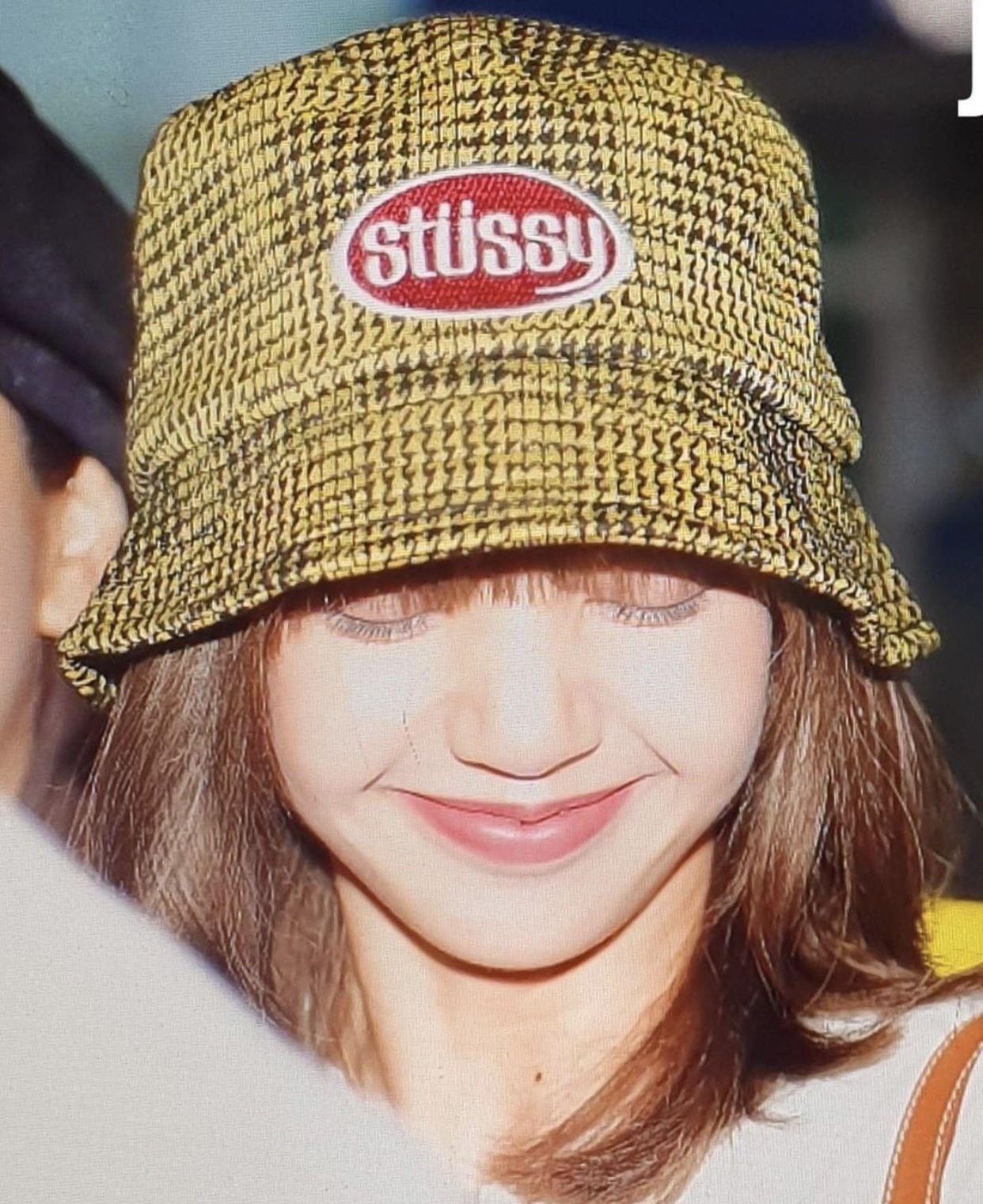STUSSY BUCKET LOLA PLAID KNIT - GOLD