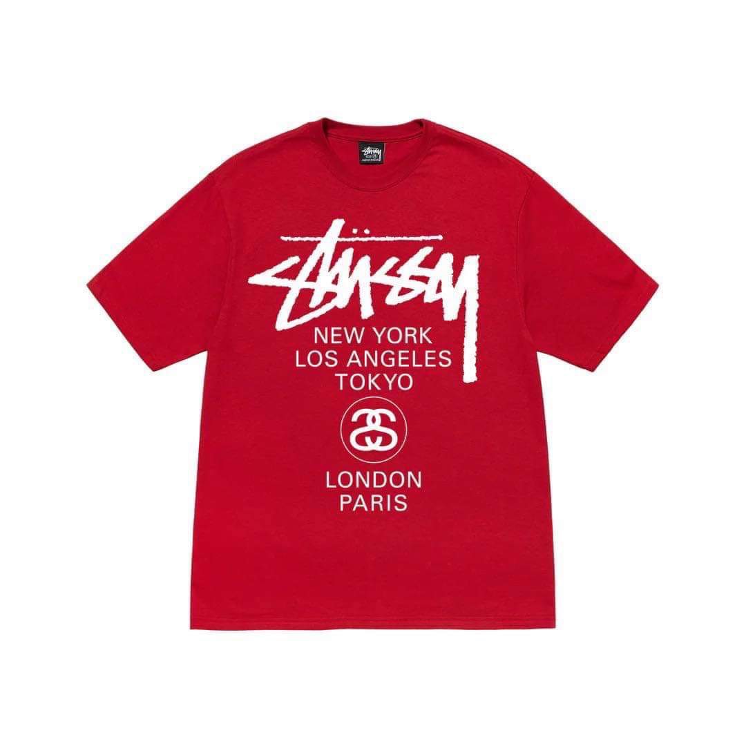 STUSSY WORLD TOUR TSHIRT - RED