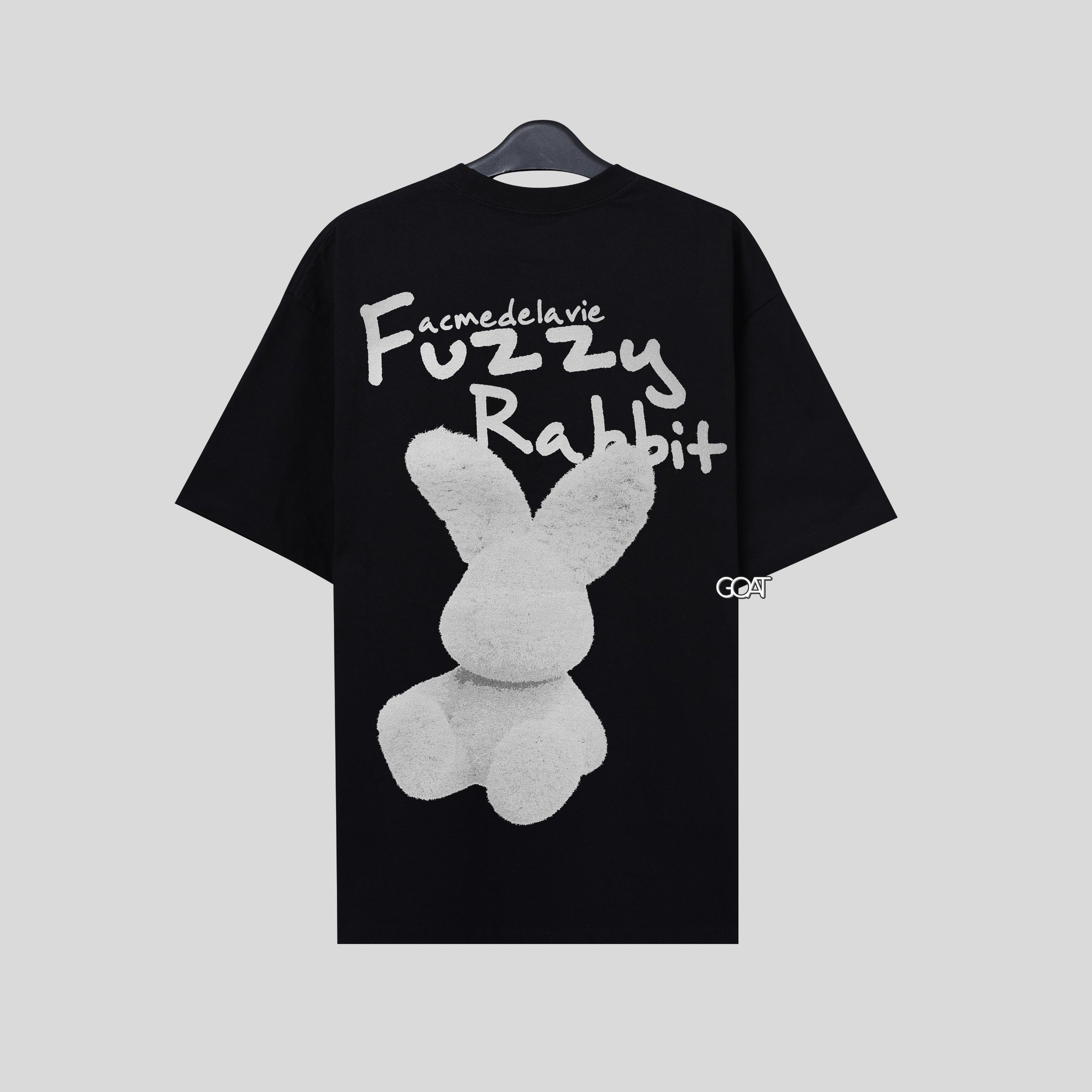 ADLV DOODLE FUZZY RABBIT TSHIRT - BLACK