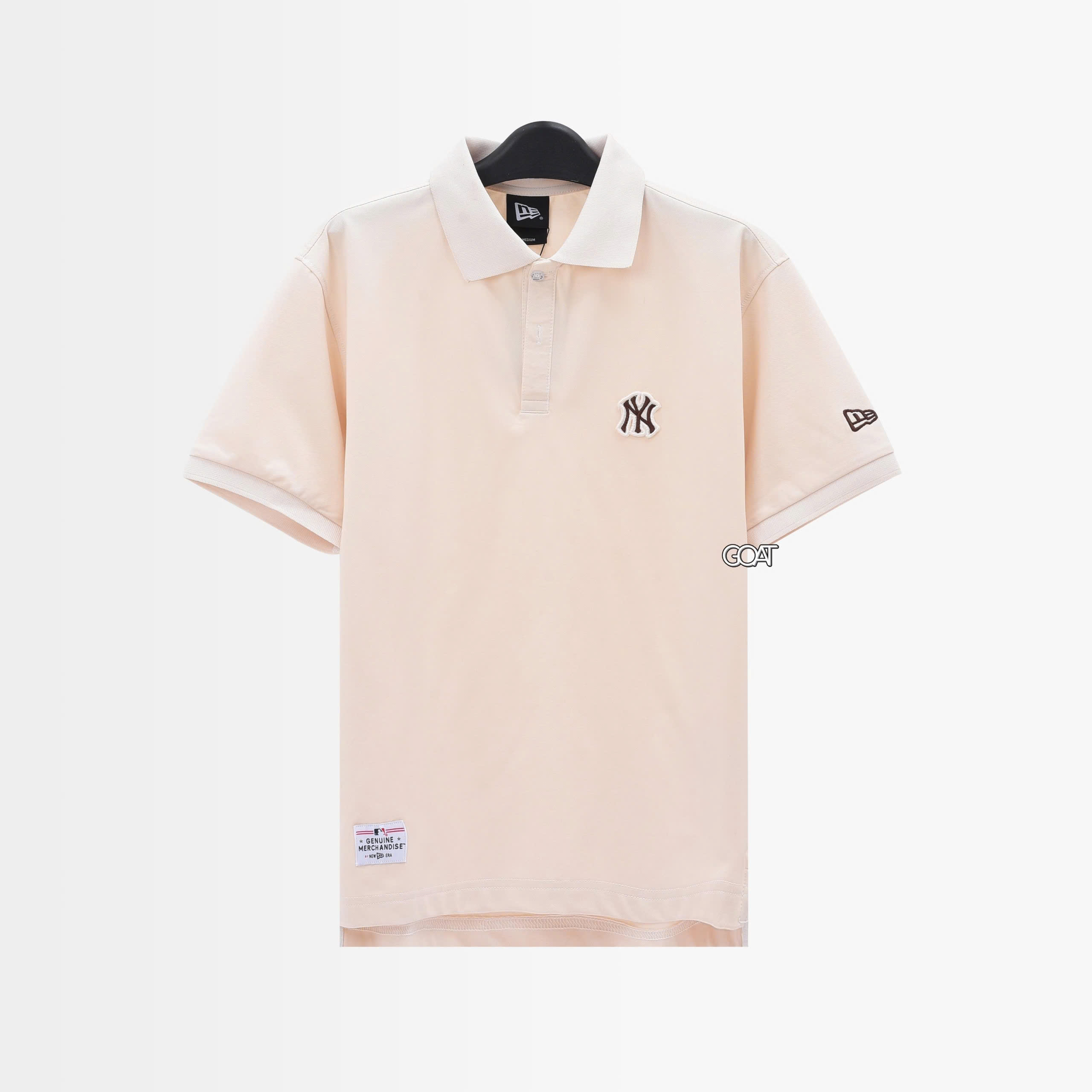 NEW ERA NY EMBROI LOGO POLO SHIRT - CREAM