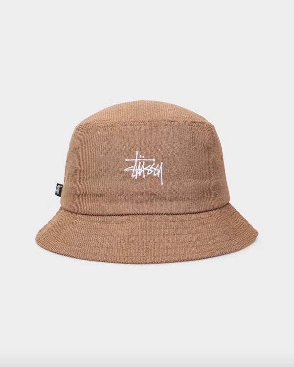 STUSSY GRAFFITI CORD BUCKET HAT - CHOCOLATE