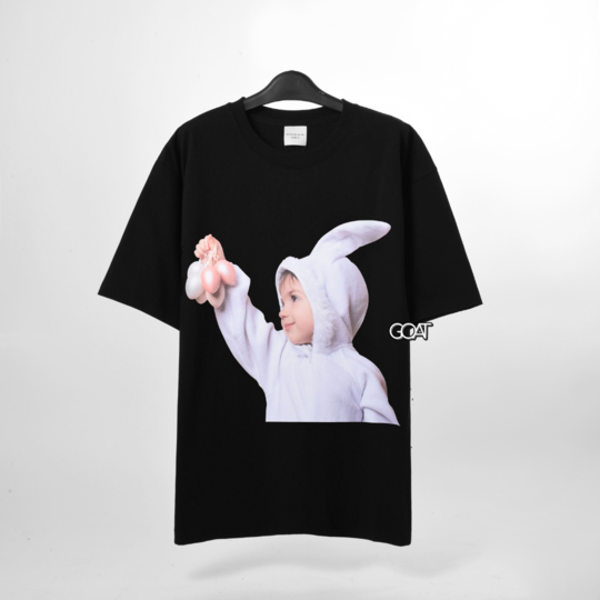 ADLV Baby Face Short Sleeve Rabbit Tshirt - Black