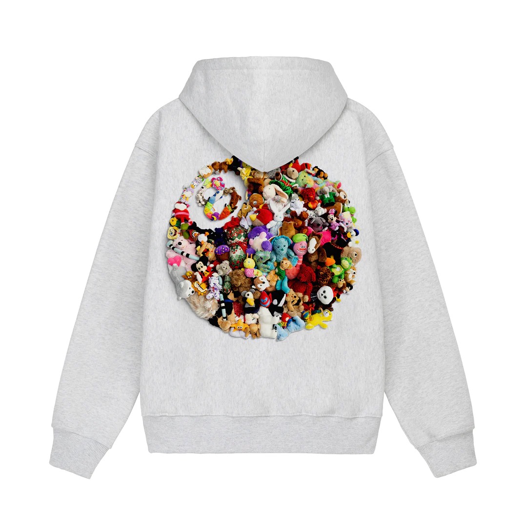 STUSSY PLUSH HOODIE - GREY