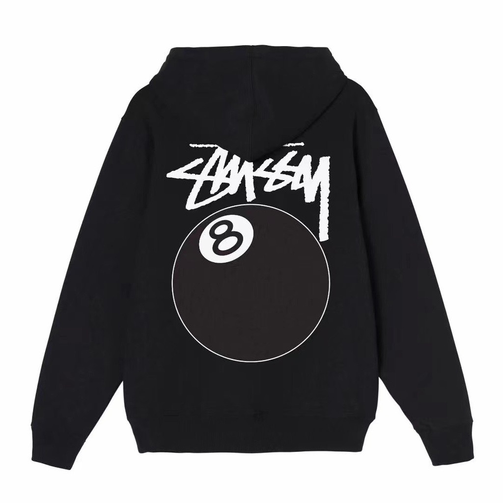 STUSSY 8 BALL HOODIE - BLACK