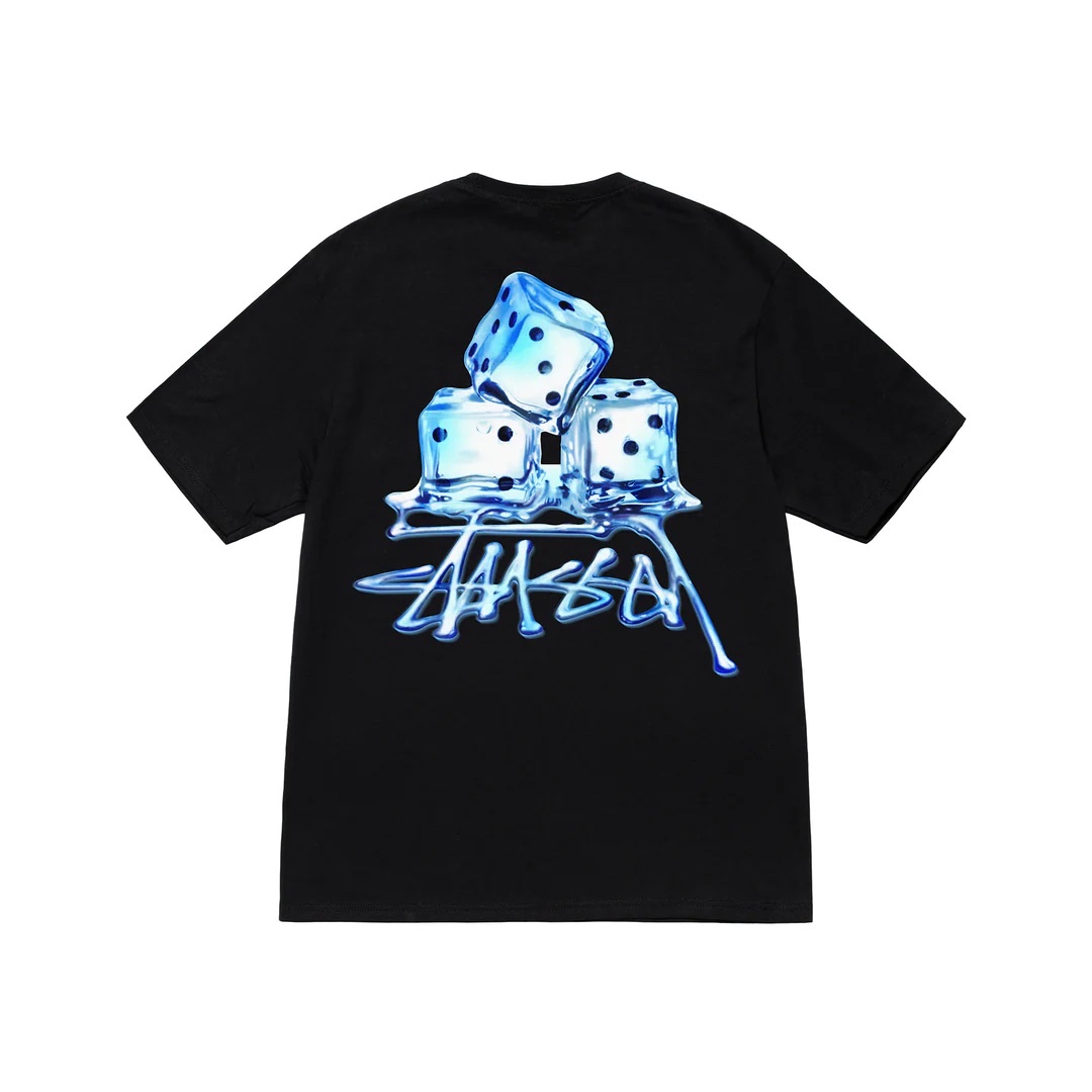 STUSSY MELTED TSHIRT - BLACK
