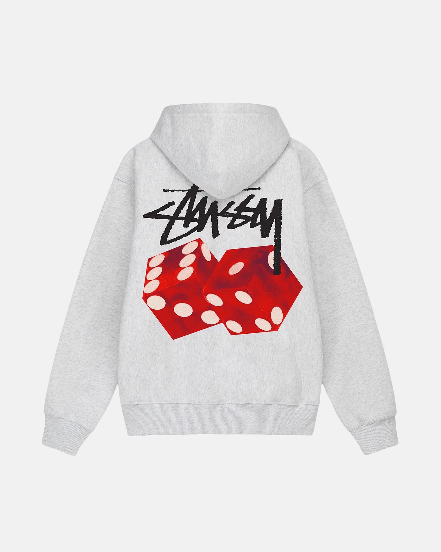 STUSSY DICE OUT HOODIE - ASH HEATHER