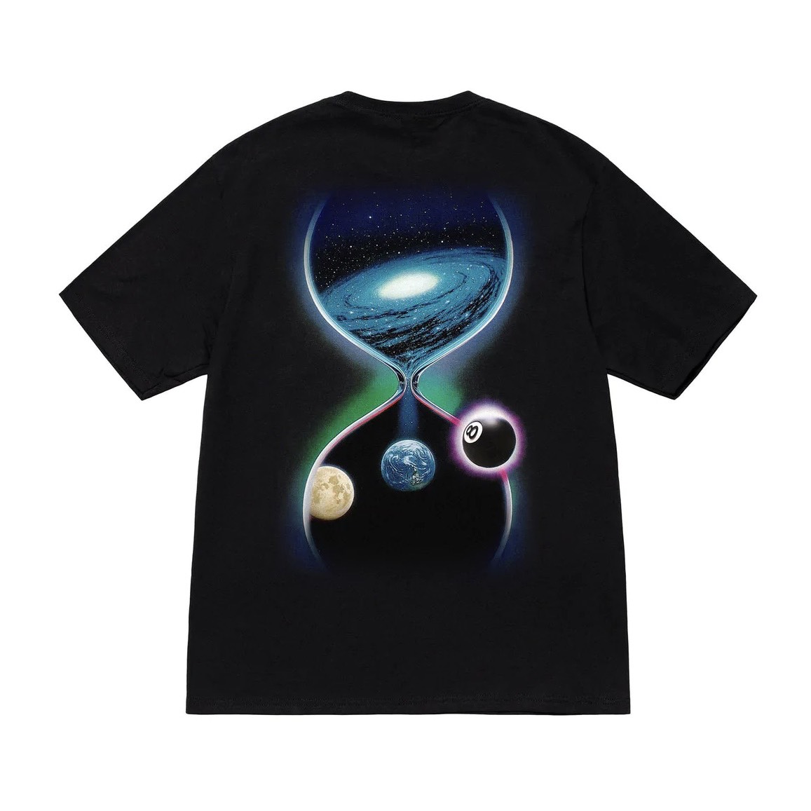 STUSSY  GALAXY TSHIRT - BLACK