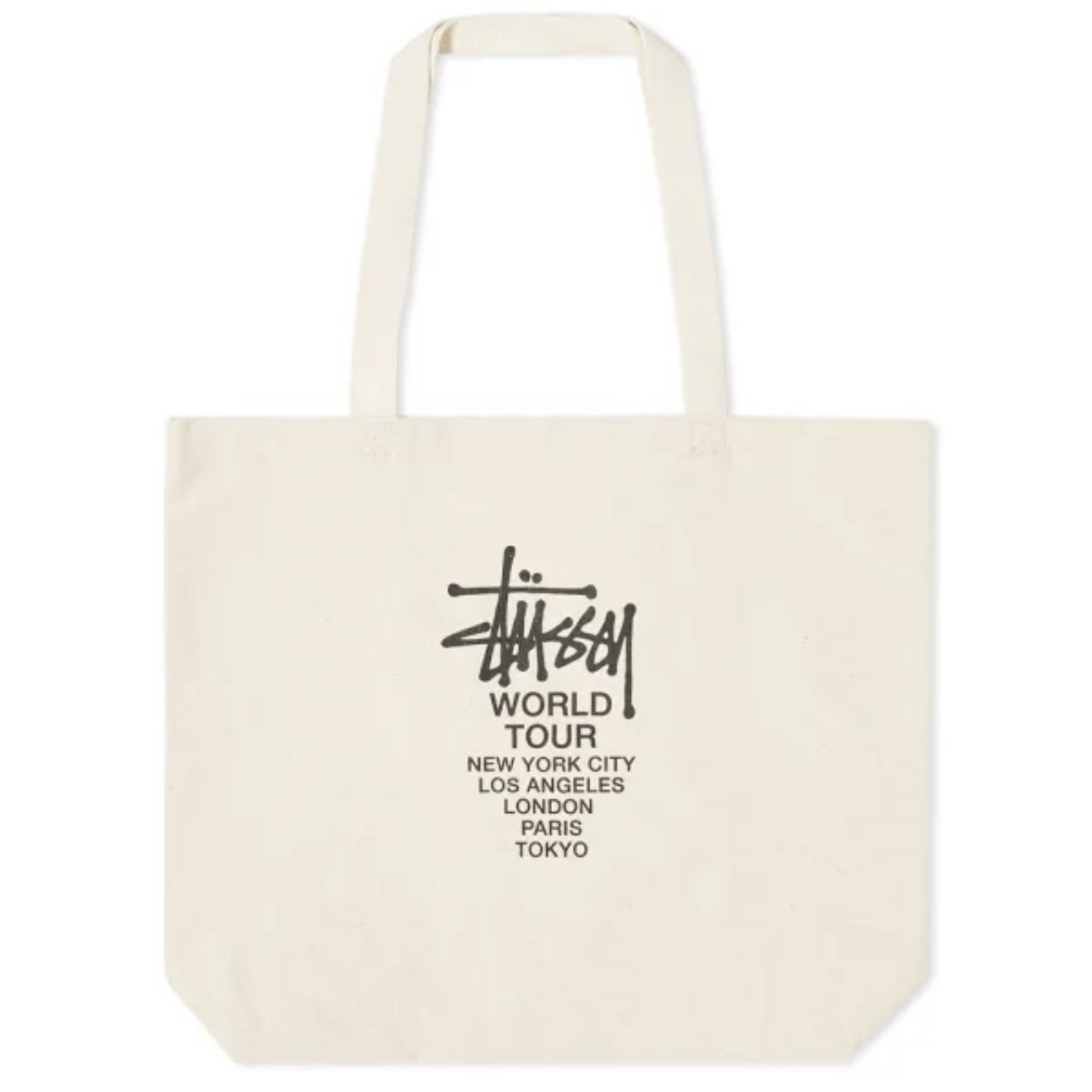 STUSSY WORLD TOUR TOTEBAG - CREAM