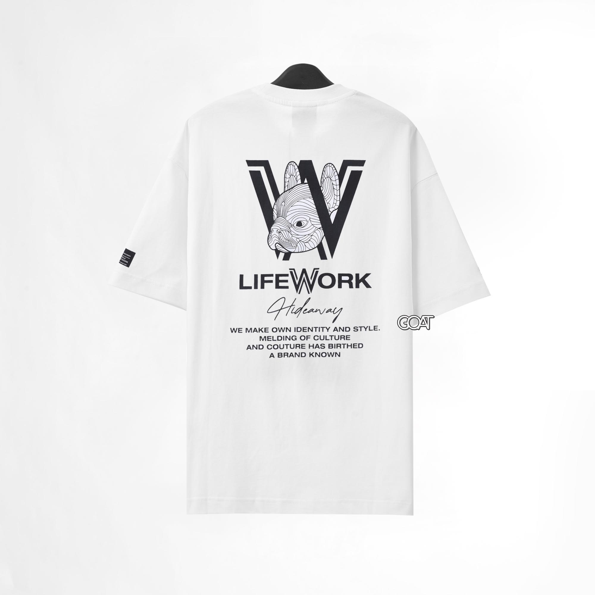 LIFEWORK W HIP DOG T-SHIRT - WHITE