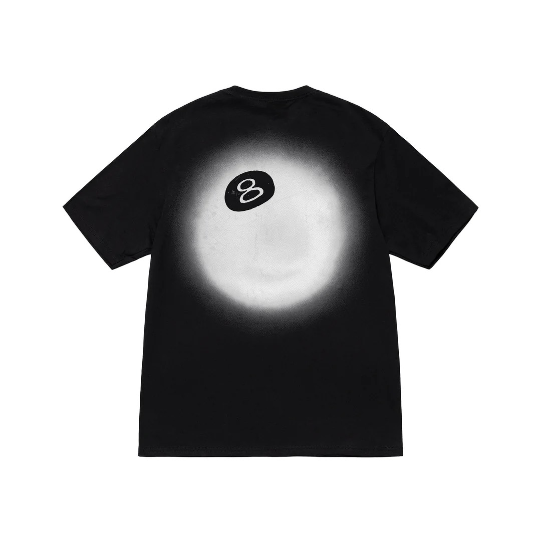 STUSSY 8 BALL FADE TSHIRT - BLACK