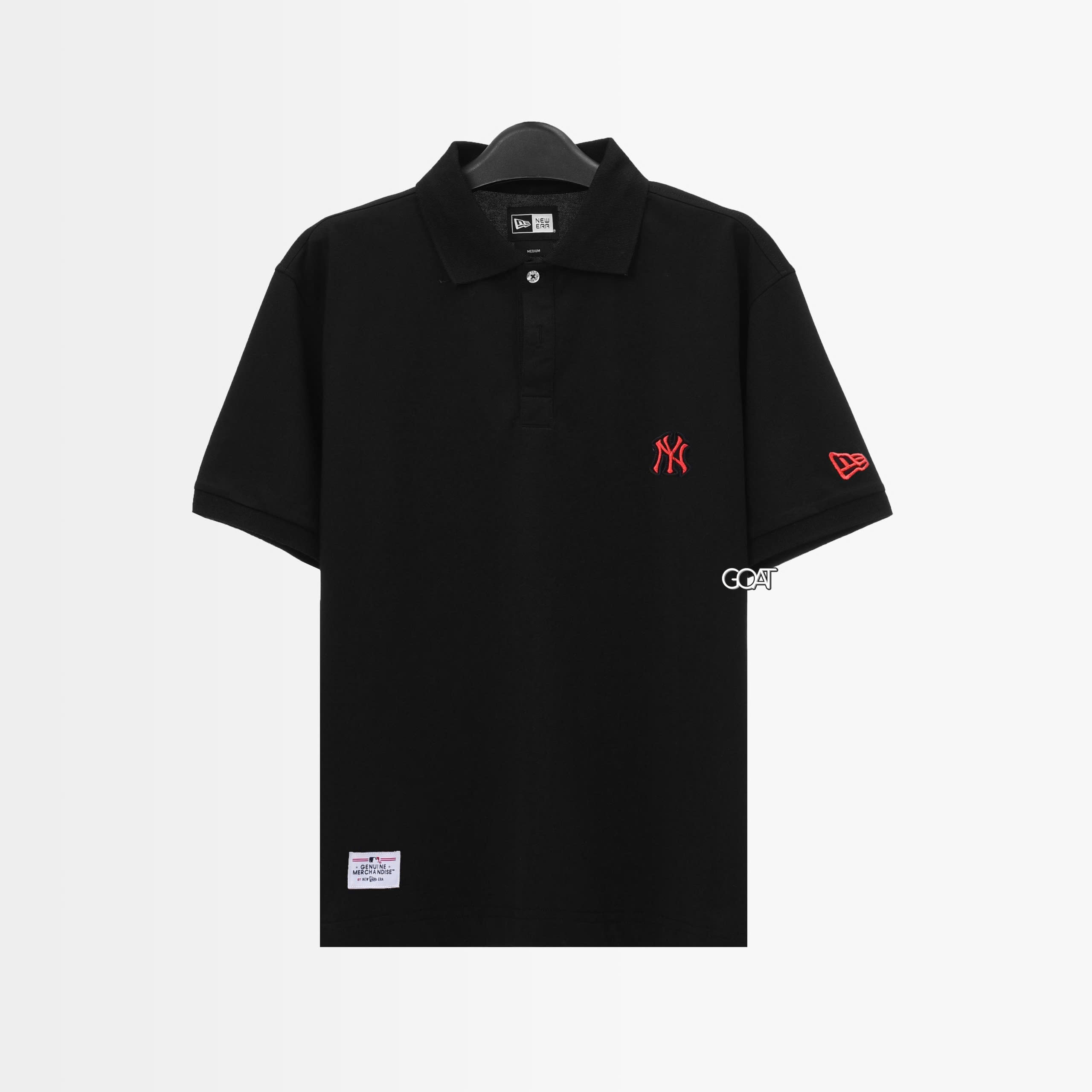 NEW ERA NY EMBROI LOGO POLO SHIRT - BLACK
