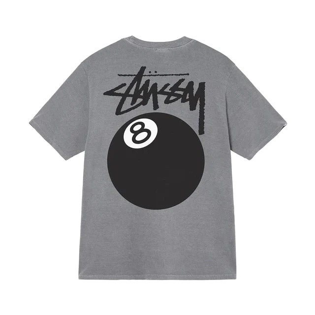STUSSY 8 BALL TSHIRT - GREY