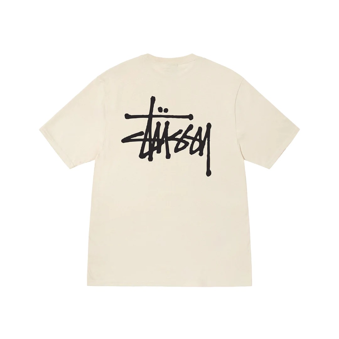 STUSSY BASIC TSHIRT - PUTTY