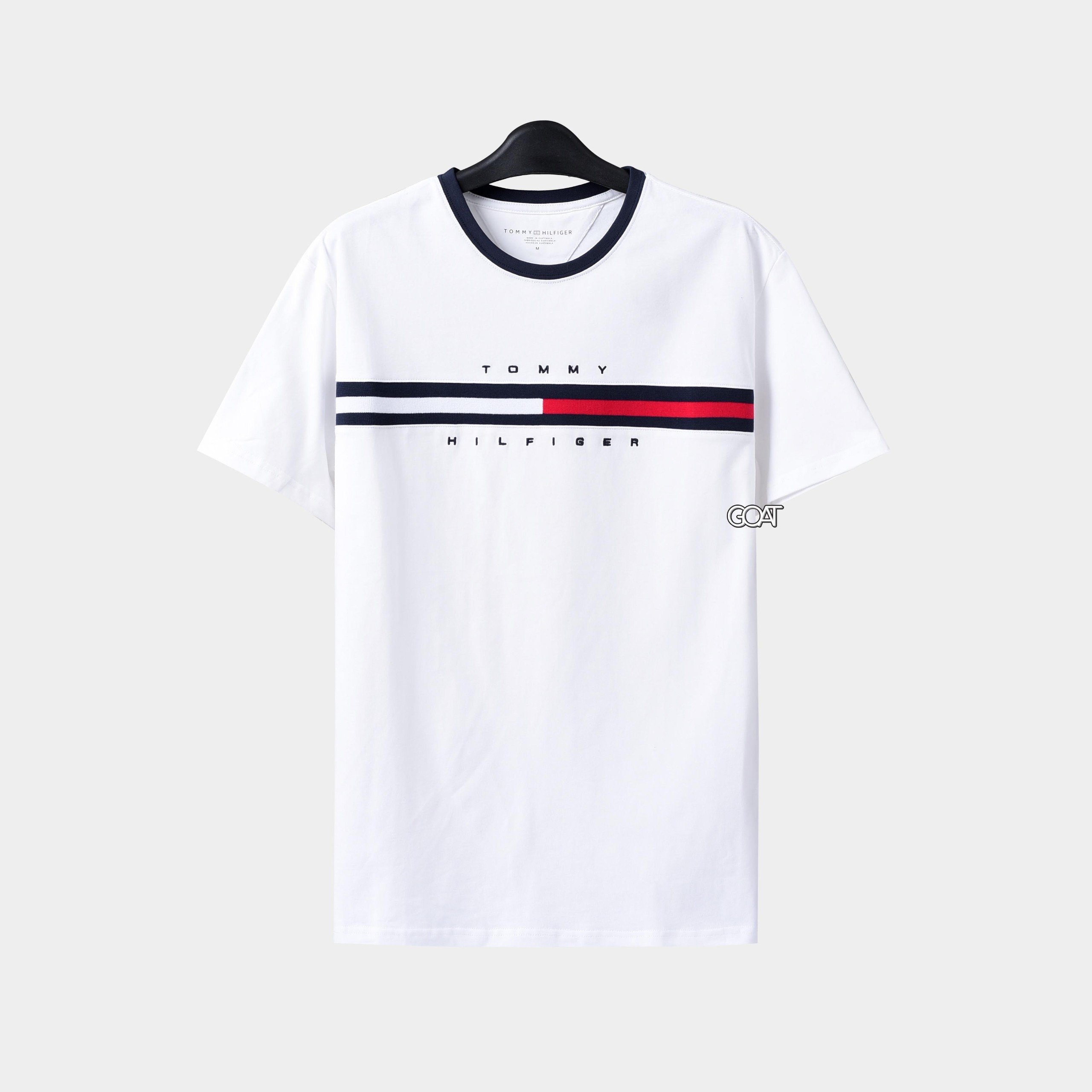 TOMMY HILFIGER SIGNATURE STRIPE TSHIRT - WHITE