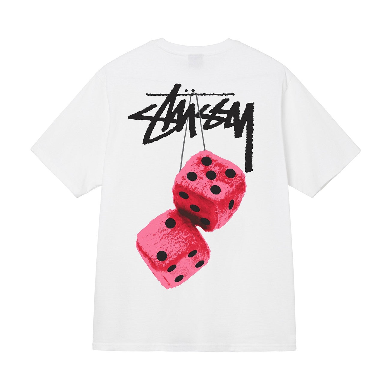 STUSSY FUZZY DICE TSHIRT - WHITE