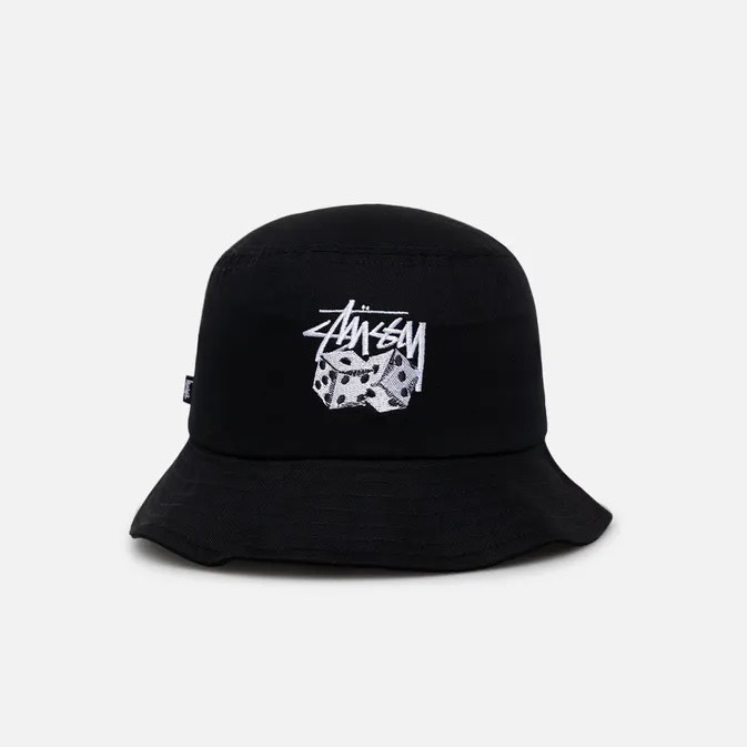 STUSSY OF DICE BUCKET HAT - BLACK