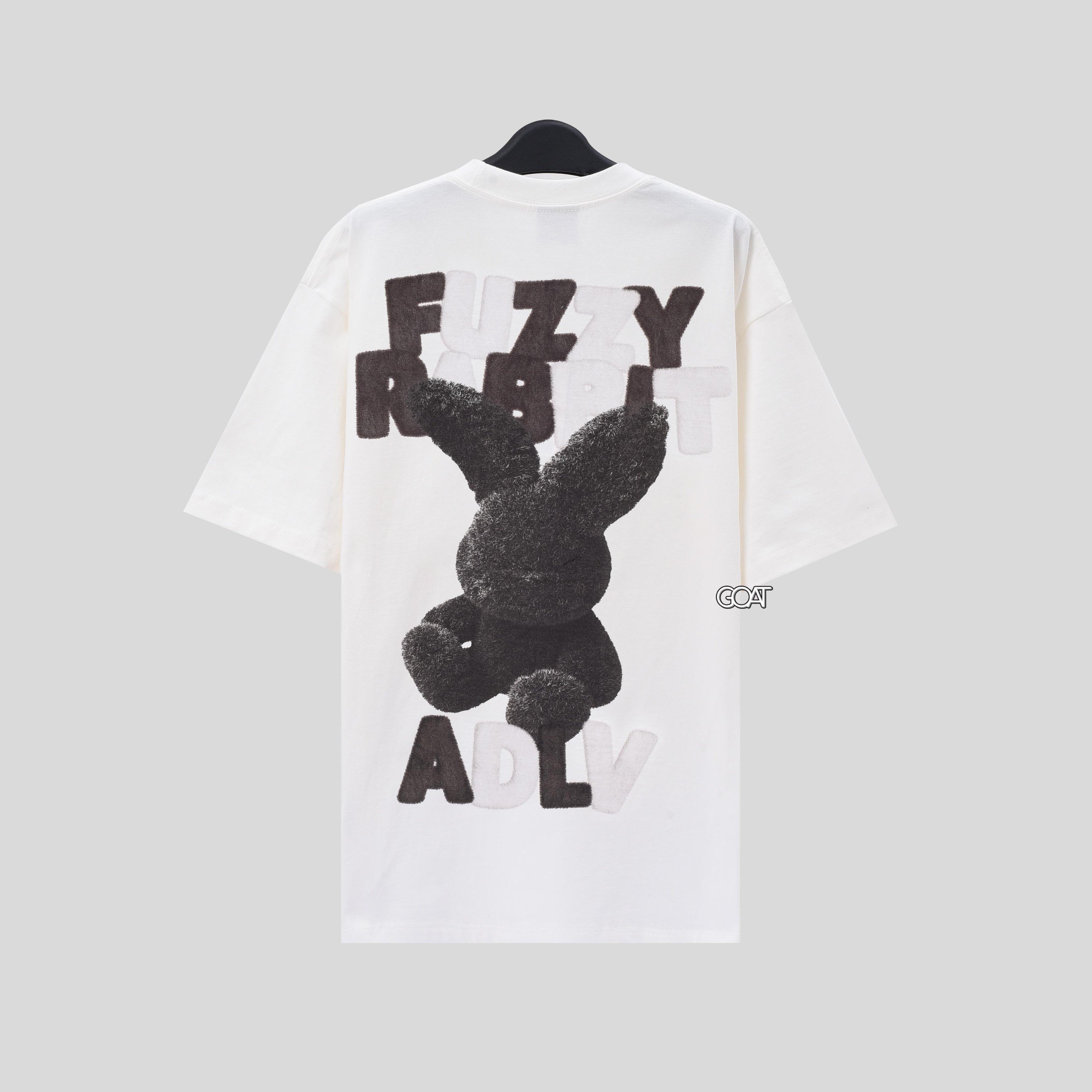 ADLV FUZZY FONT RABBIT TSHIRT - NATURAL