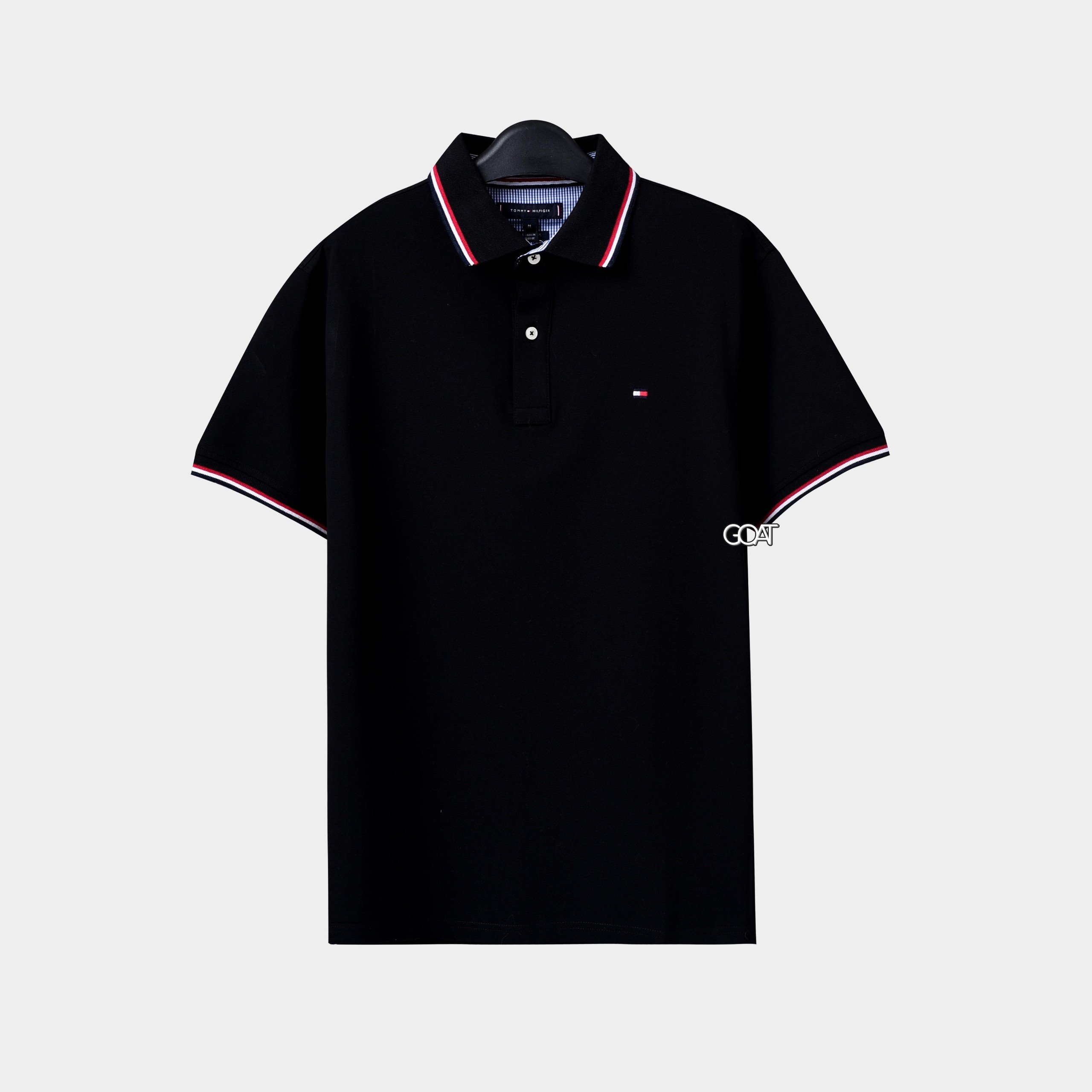 TOMMY HILFIGER PREMIUM PIQUE POLO SHIRT - BLACK