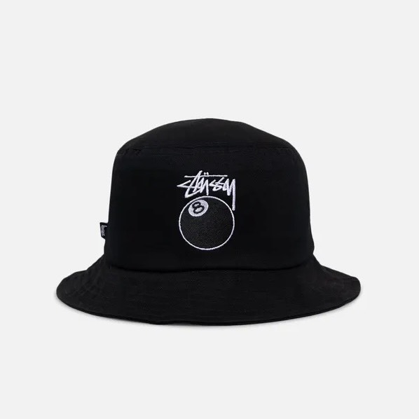 STUSYS 8 BALL BUCKET HAT - BLACK