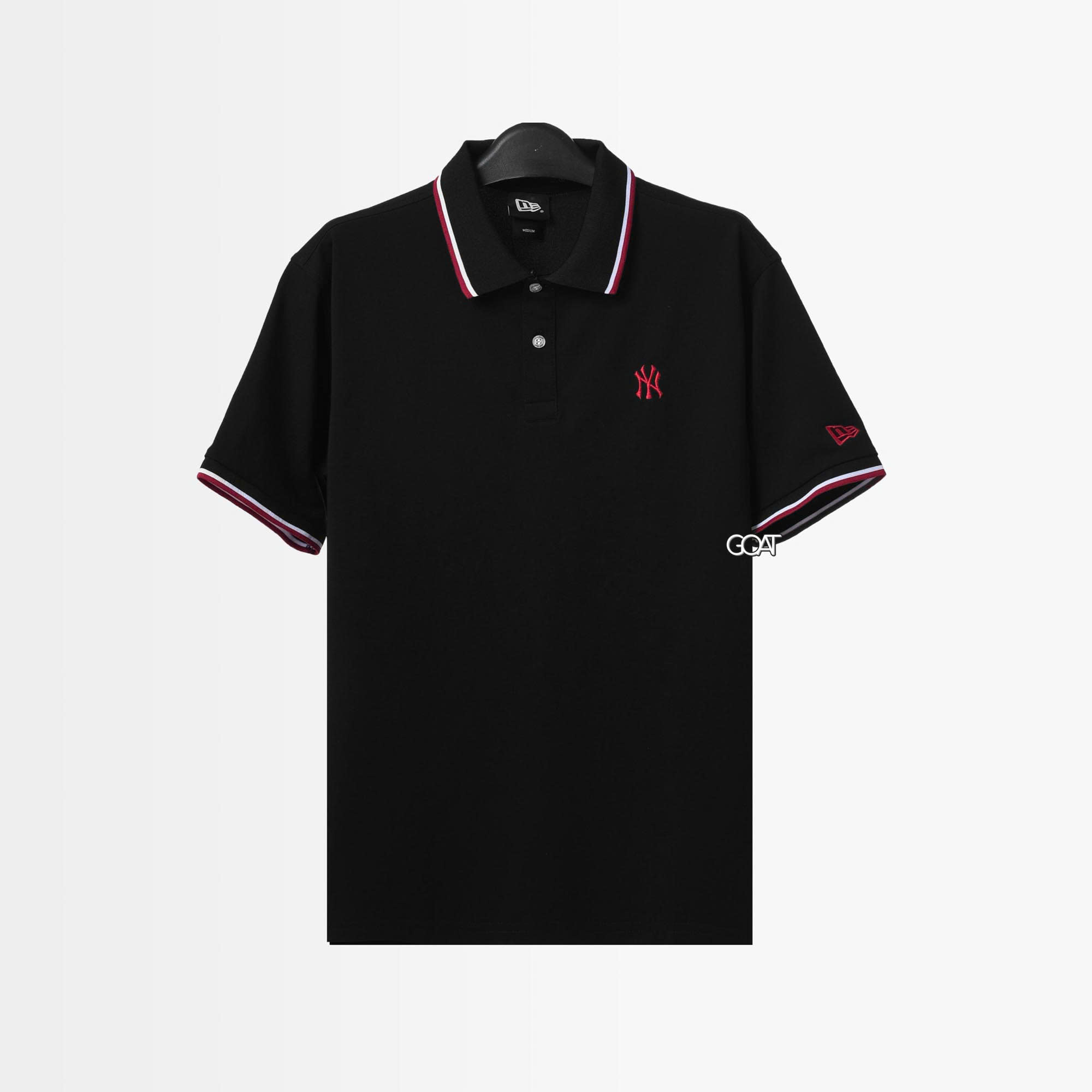 NEW ERA RED NYYK LINE POLO SHIRT - BLACK