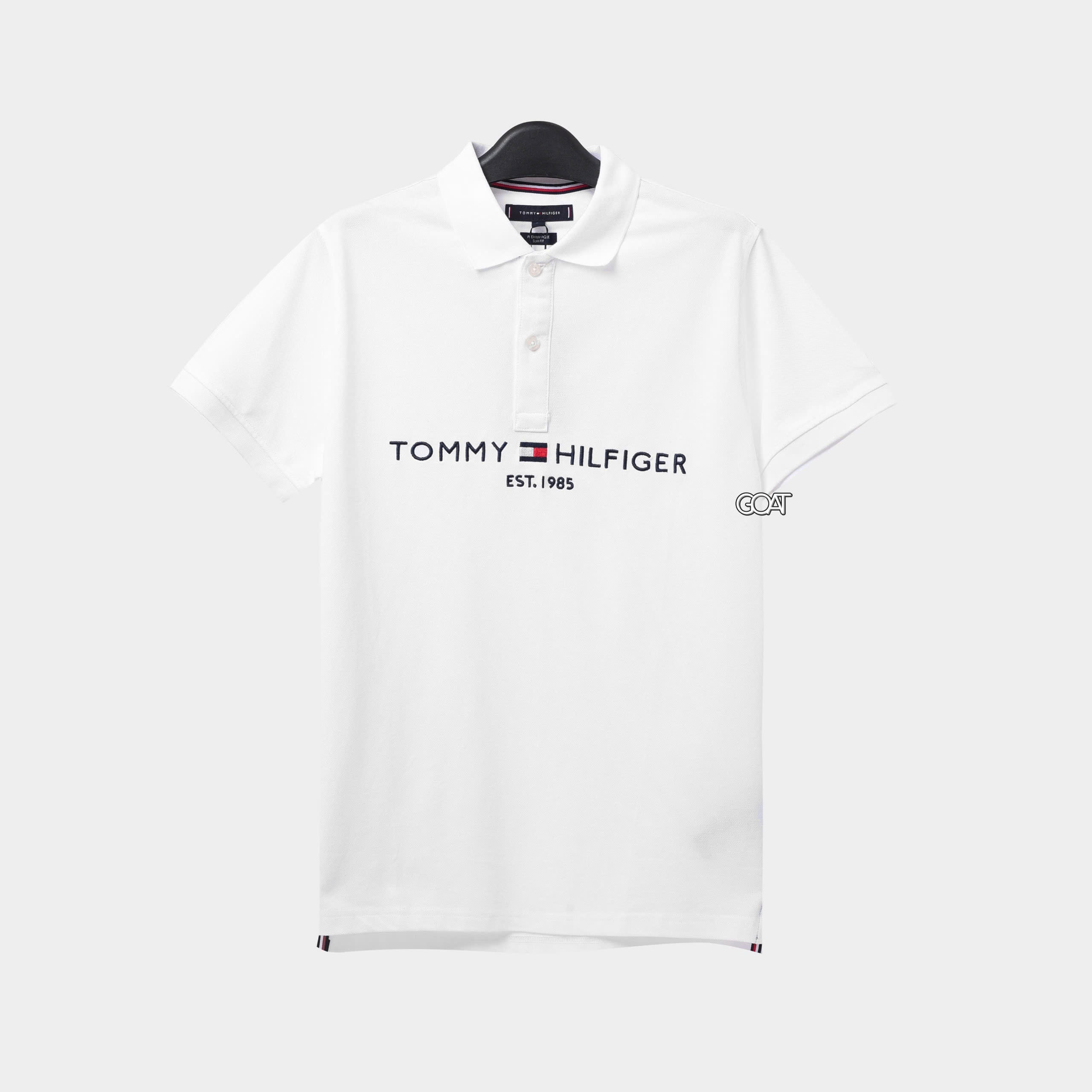 TOMMY HILFIGER BIG AND TALL POLO SHIRT - WHITE