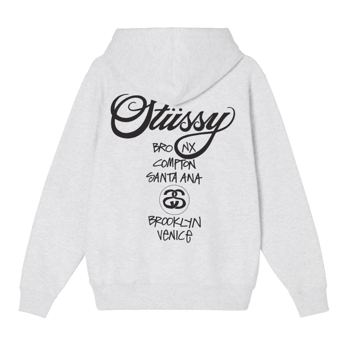 STUSSY WORLD TOUR HOODIE - GREY