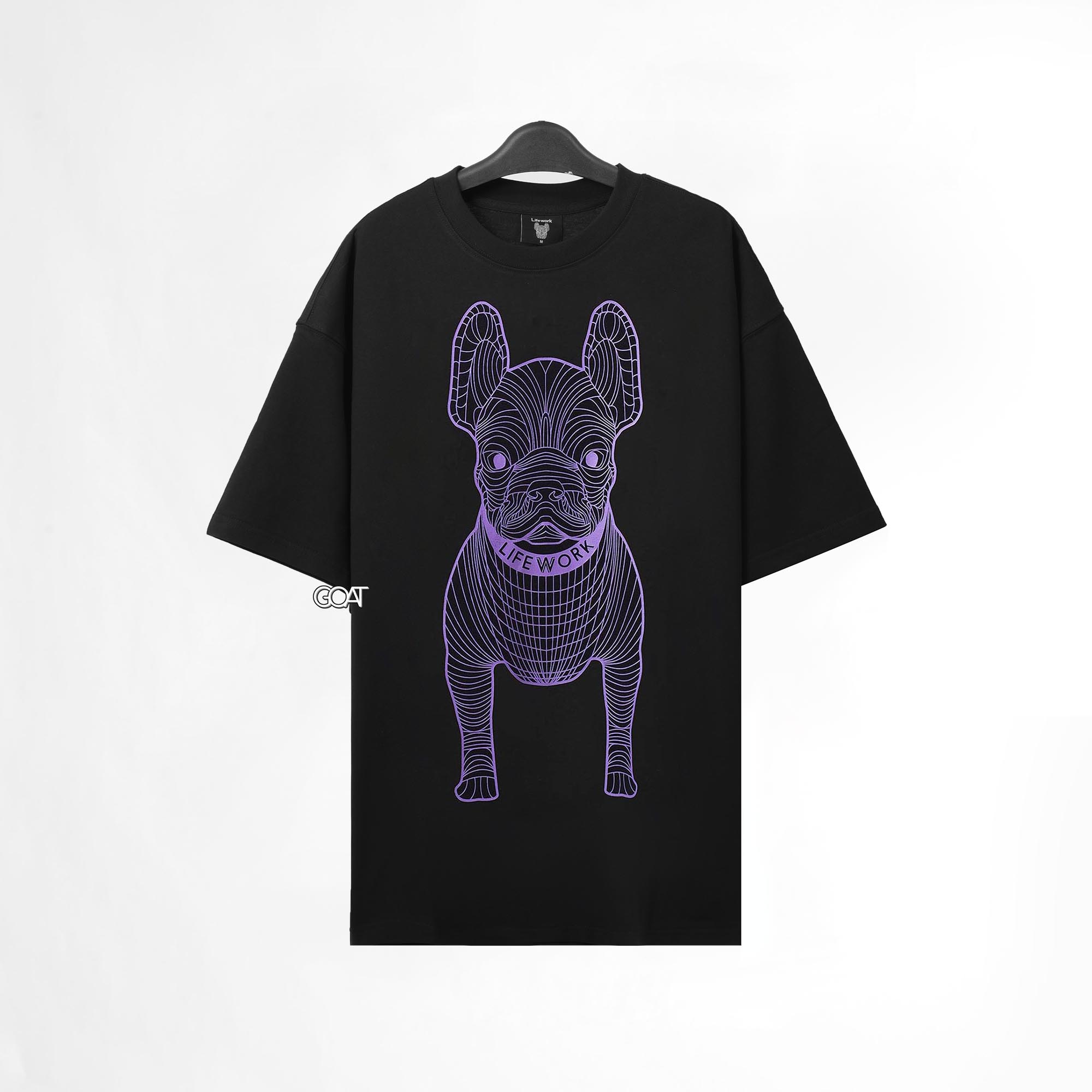 LIFEWORK BIG LADOG T-SHIRT - BLACK/PURBLE