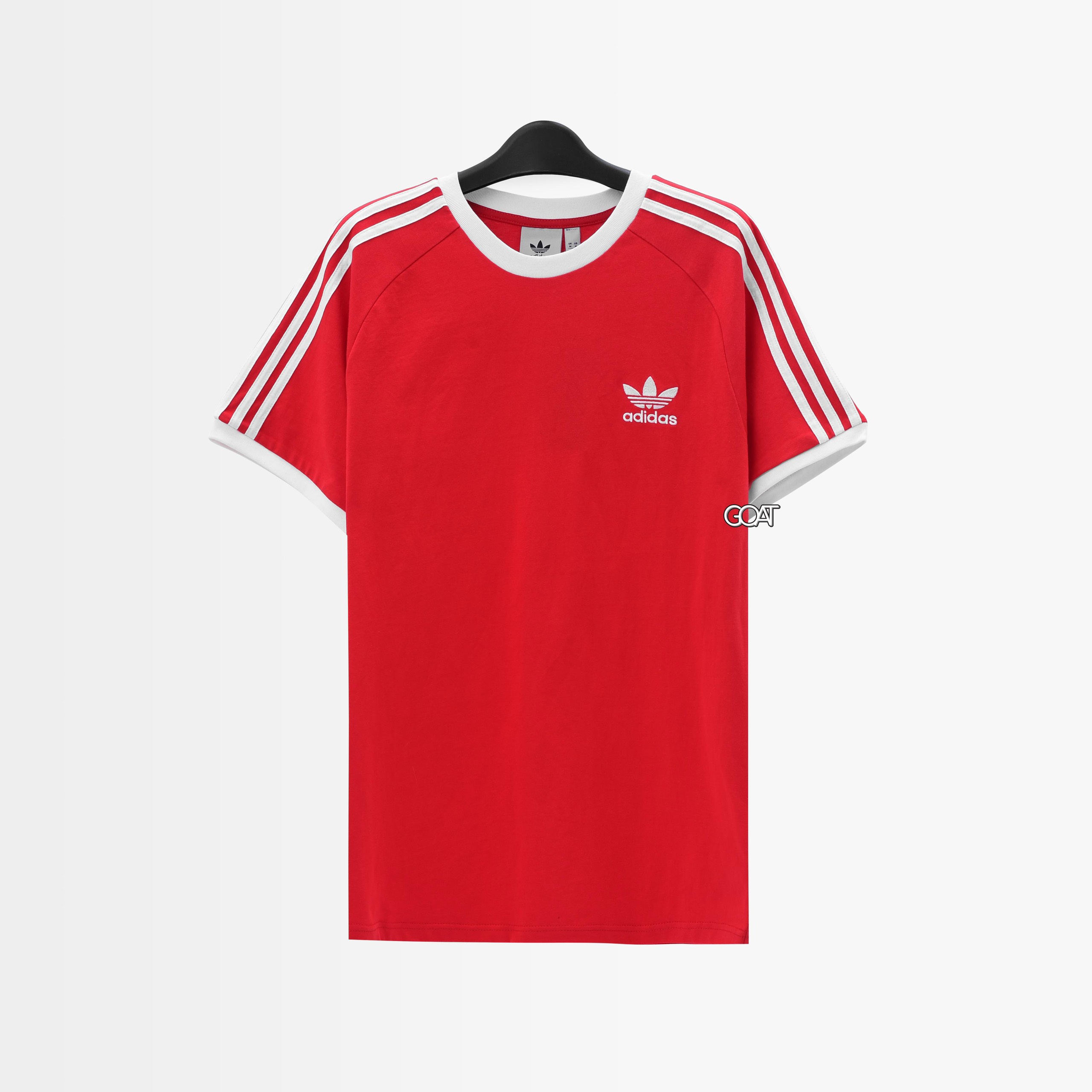 ADIDAS CLASSIC ADICOLOR 3 STRIPES TSHIRT - RED