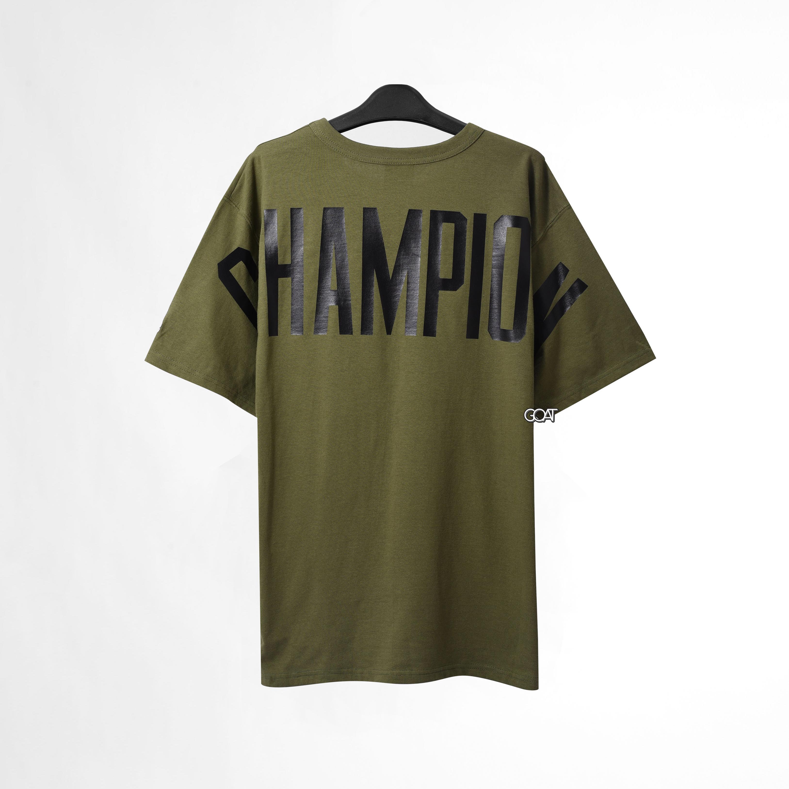 CHAMPION HERITAG BIGLOGO CUSTOM T-SHIRT - OLIVE